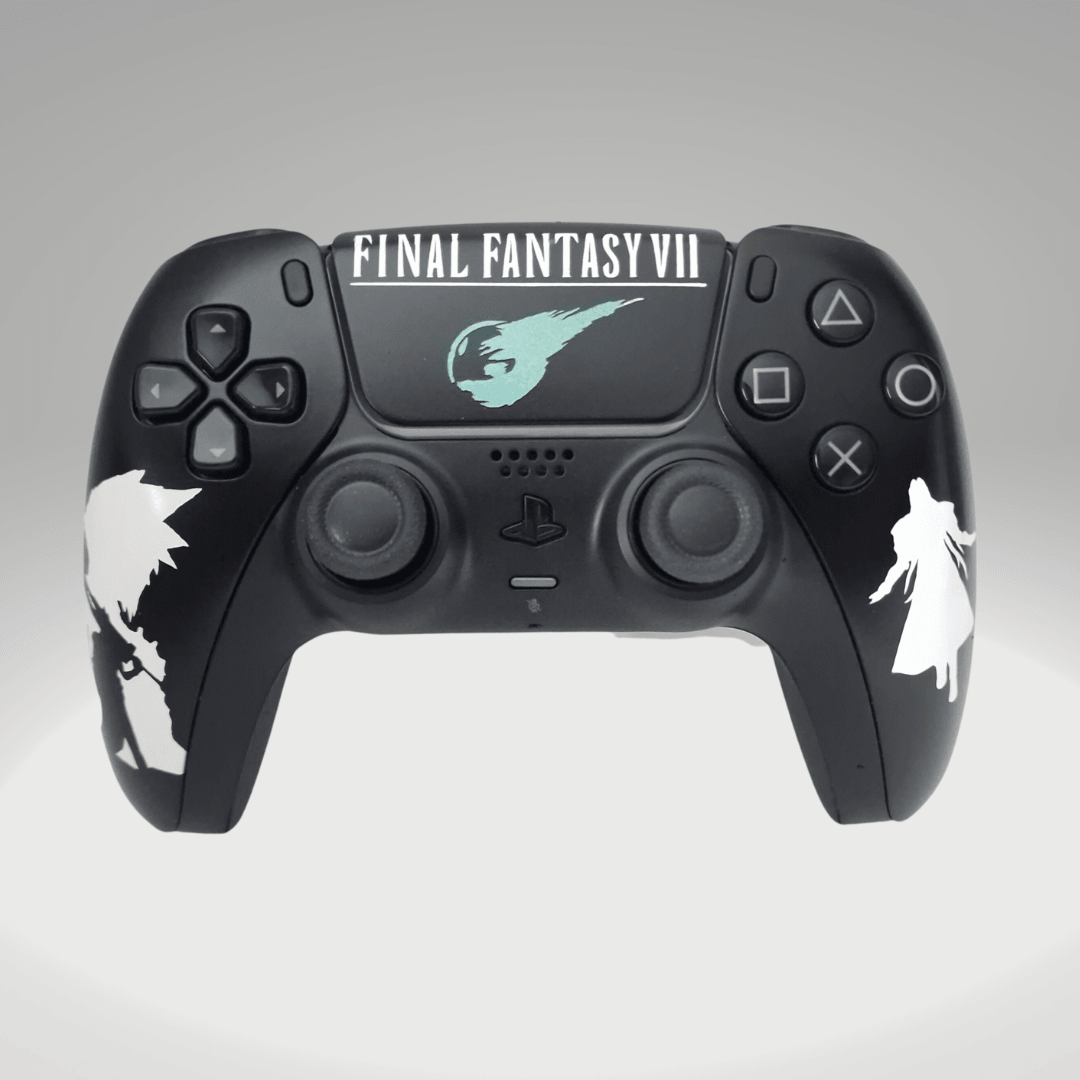 Final Fantasy VII Black Edition Inspired DualSense Controller Final Fantasy VII Black Edition Inspired DualSense Controller