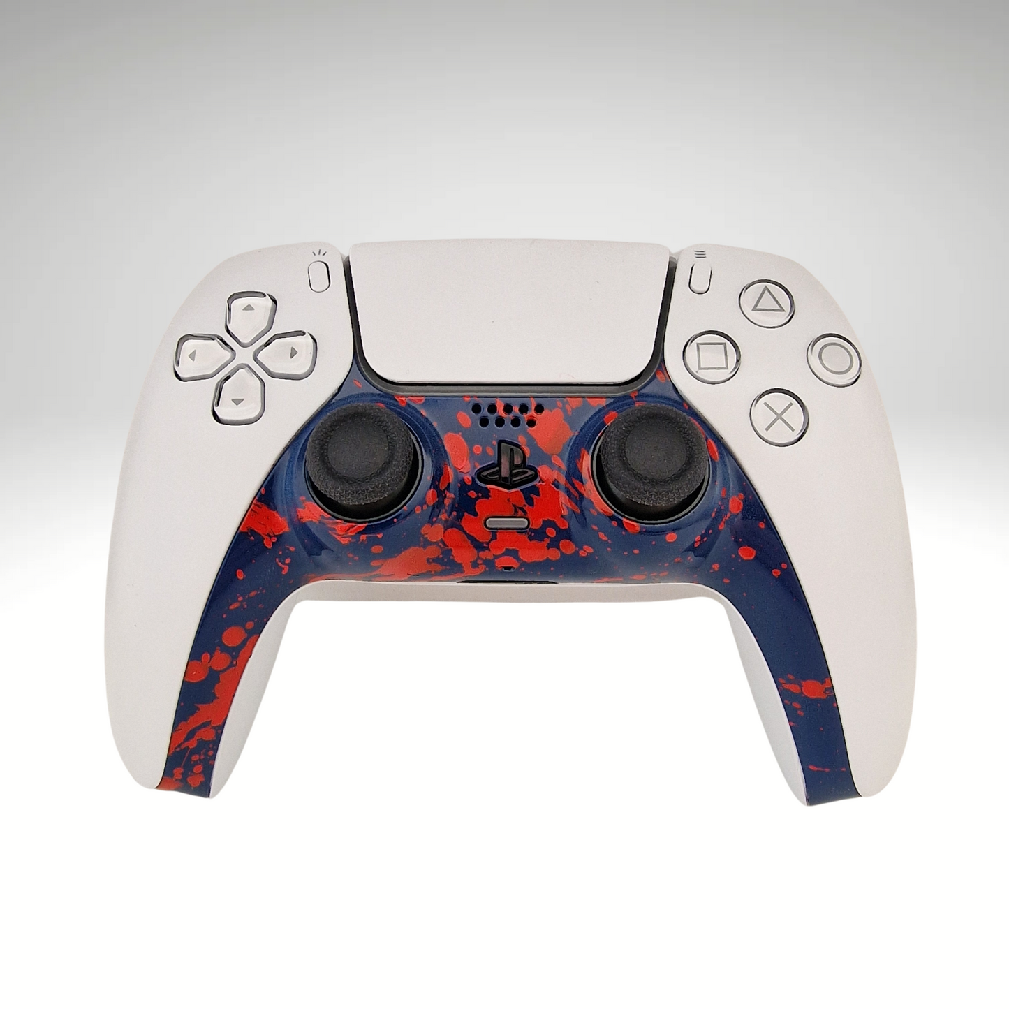 Dark Blue Splatter DualSense Controller Trim.