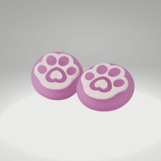 Pink & White Paw Thumb Grips