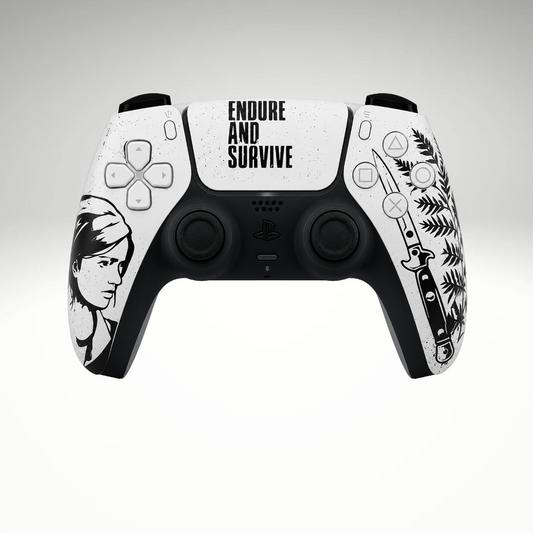 The Last Of Us Ellie Knife Inspired Dualsense Controller - Ellie Tattoo White